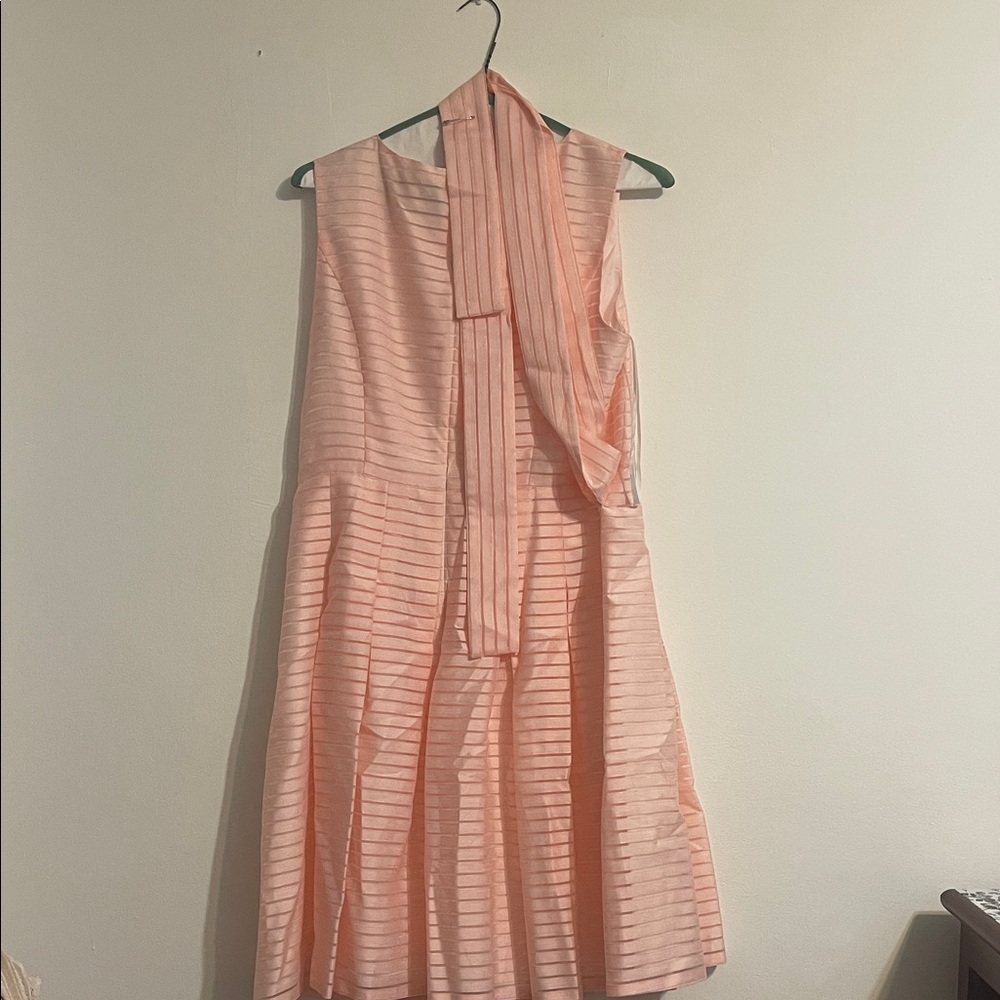Tommy Hilfiger Peach Striped Midi Dress
